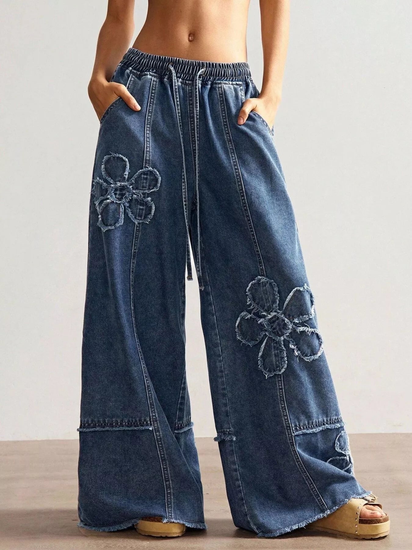 Flower Wide Leg Jeans