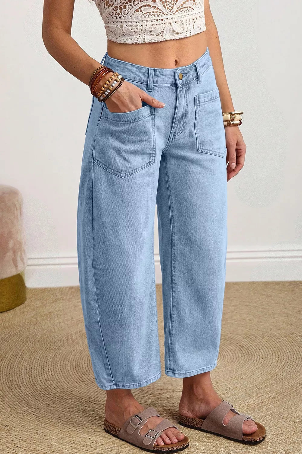 Wide Leg Cropped Jeans