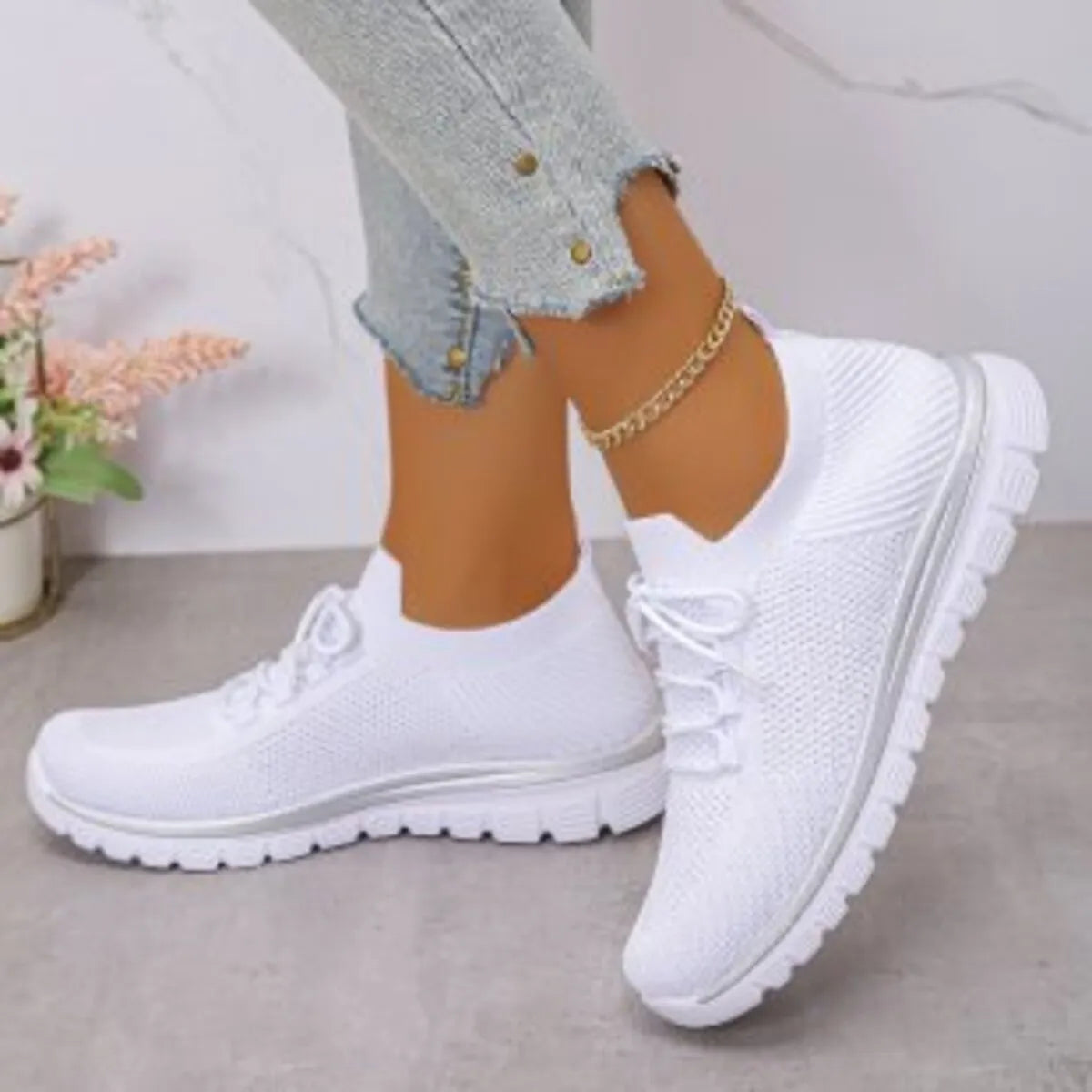 Women’s Breathable Mesh Lace Up Athletic Sneakers – Lightweight Running & Training Shoes