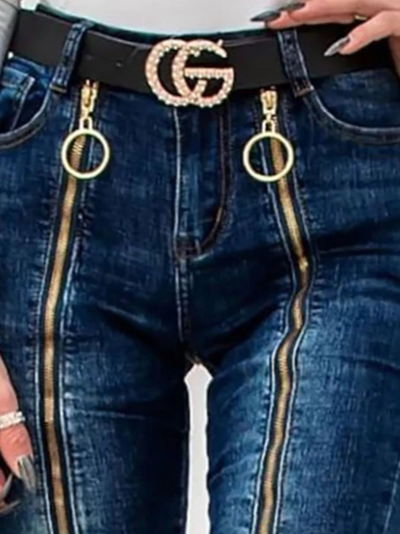 Zipper Front Skinny Jeans