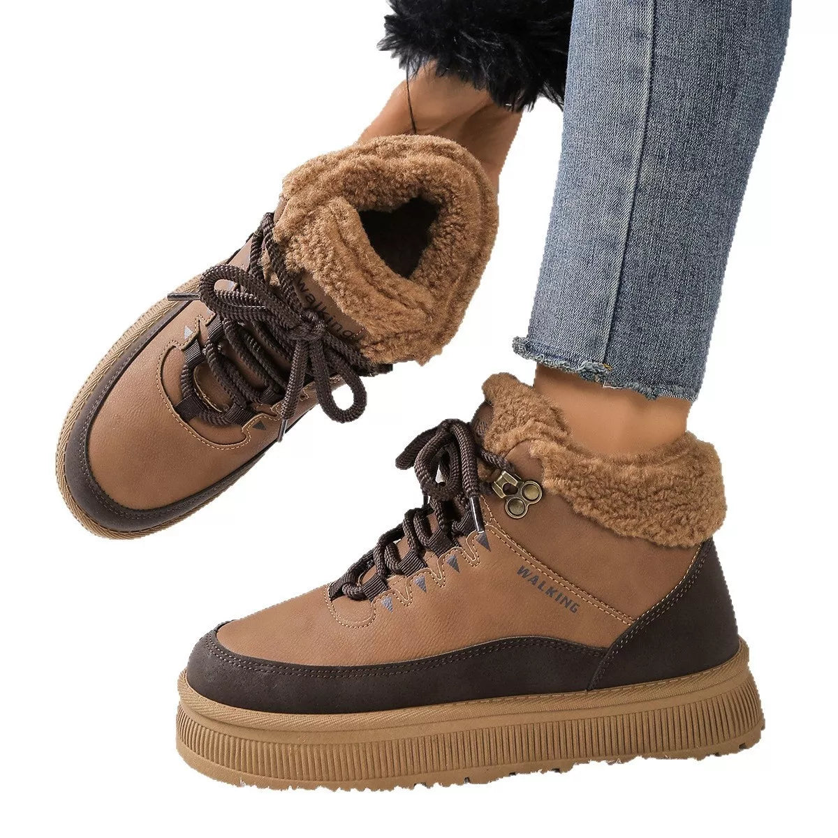 Fur-Lined Ankle Boots