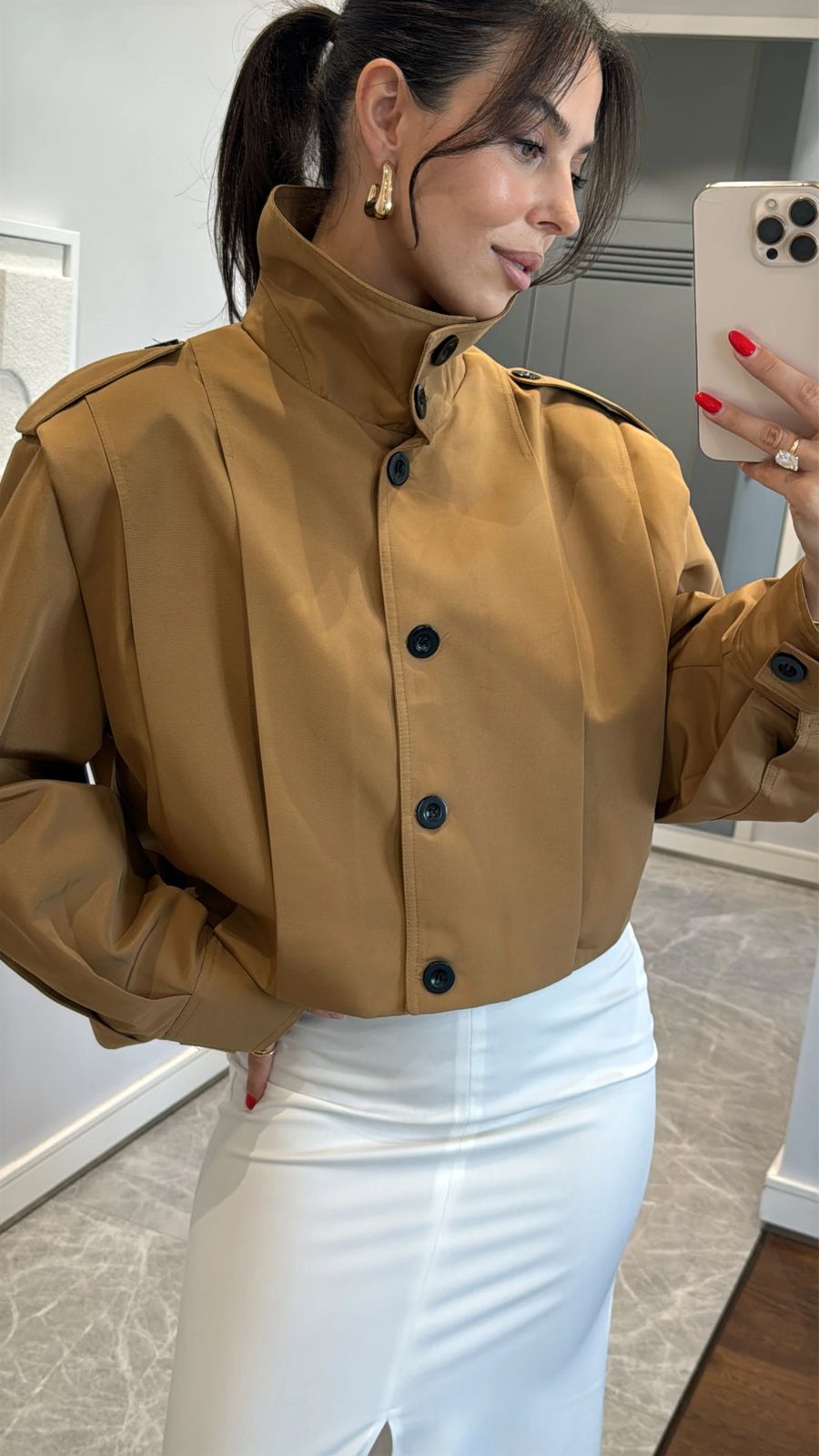 Sarah | Cropped Pea Coat Jacket