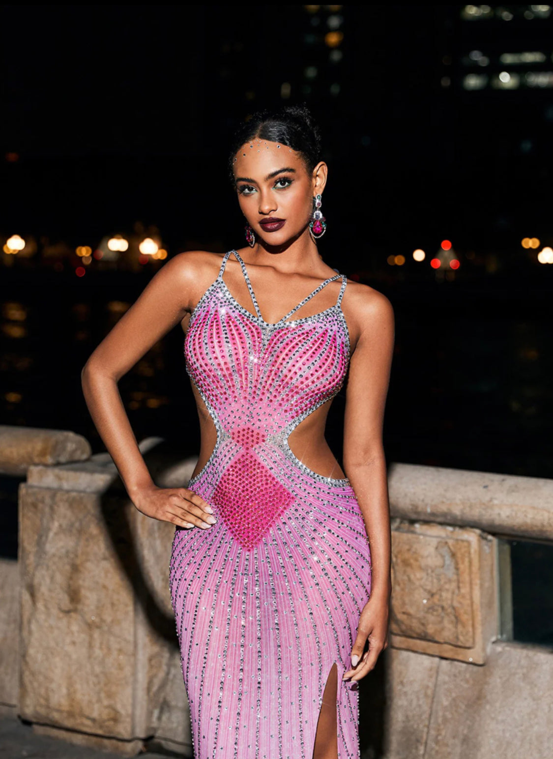 Cele crystal maxi dress