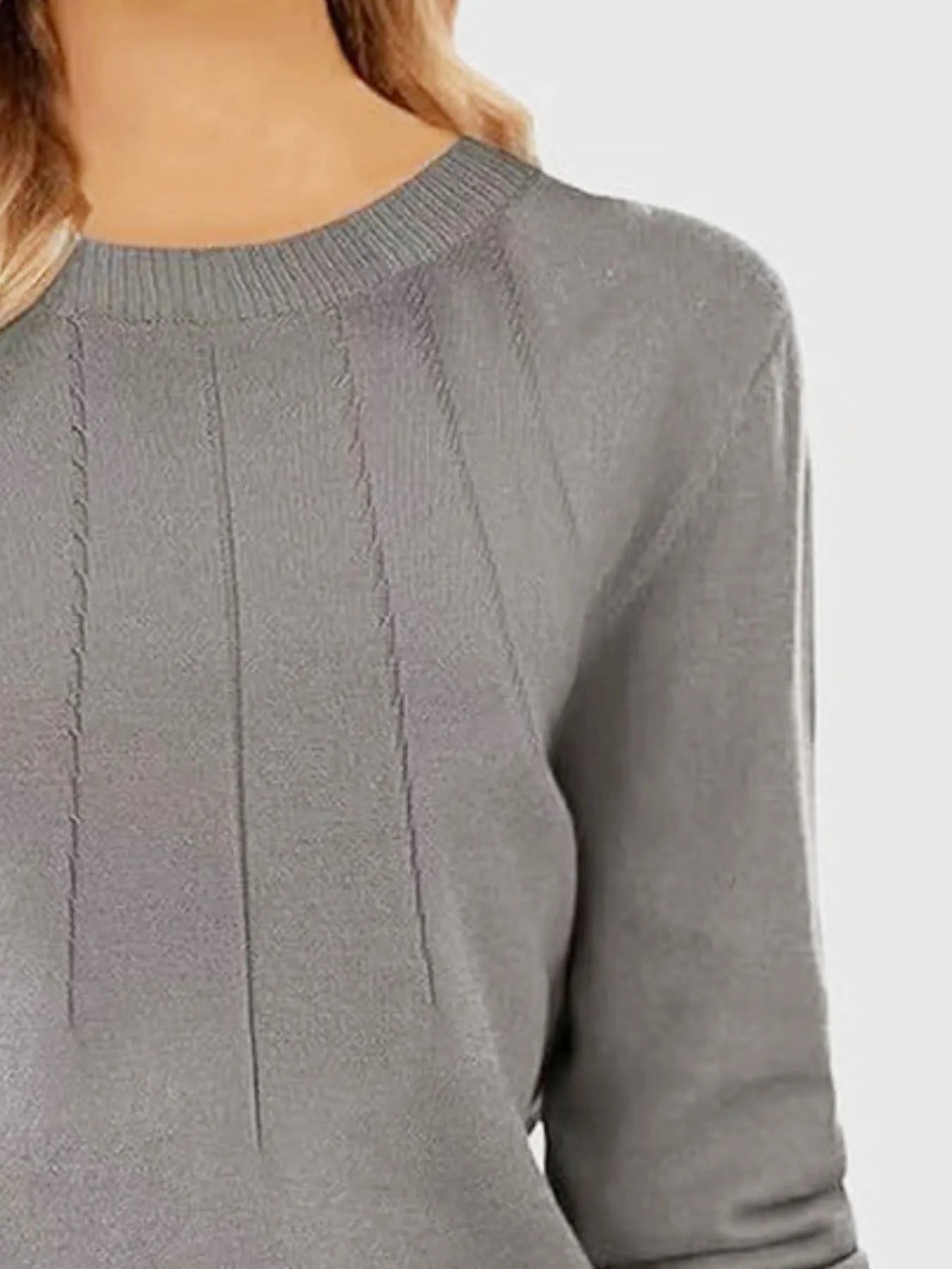 Long Sleeve Sweater – Ribbed Hem, Modern Fit