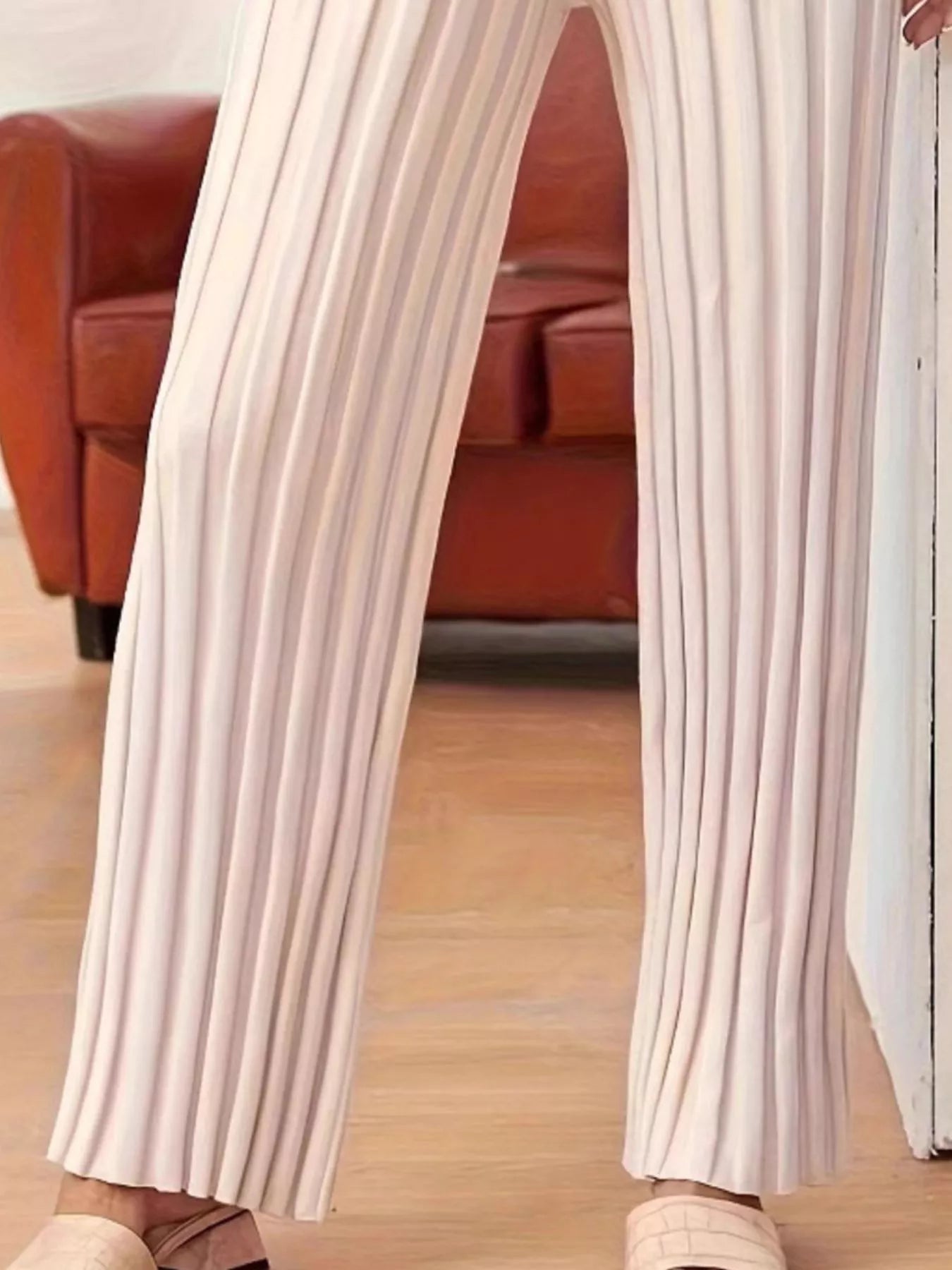 Plus Size Pleated Drawstring Waist Pants
