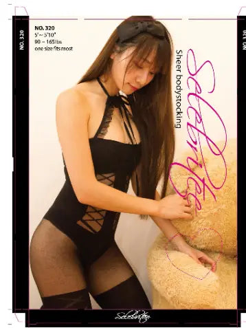 Sexy Black Sheer Faux Corset Body Stocking Crotchless