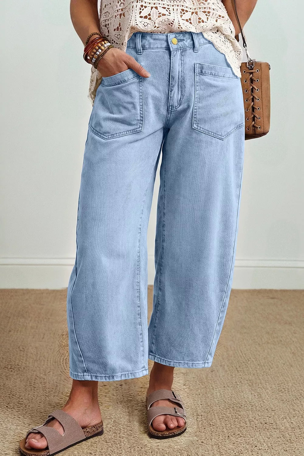Wide Leg Cropped Jeans