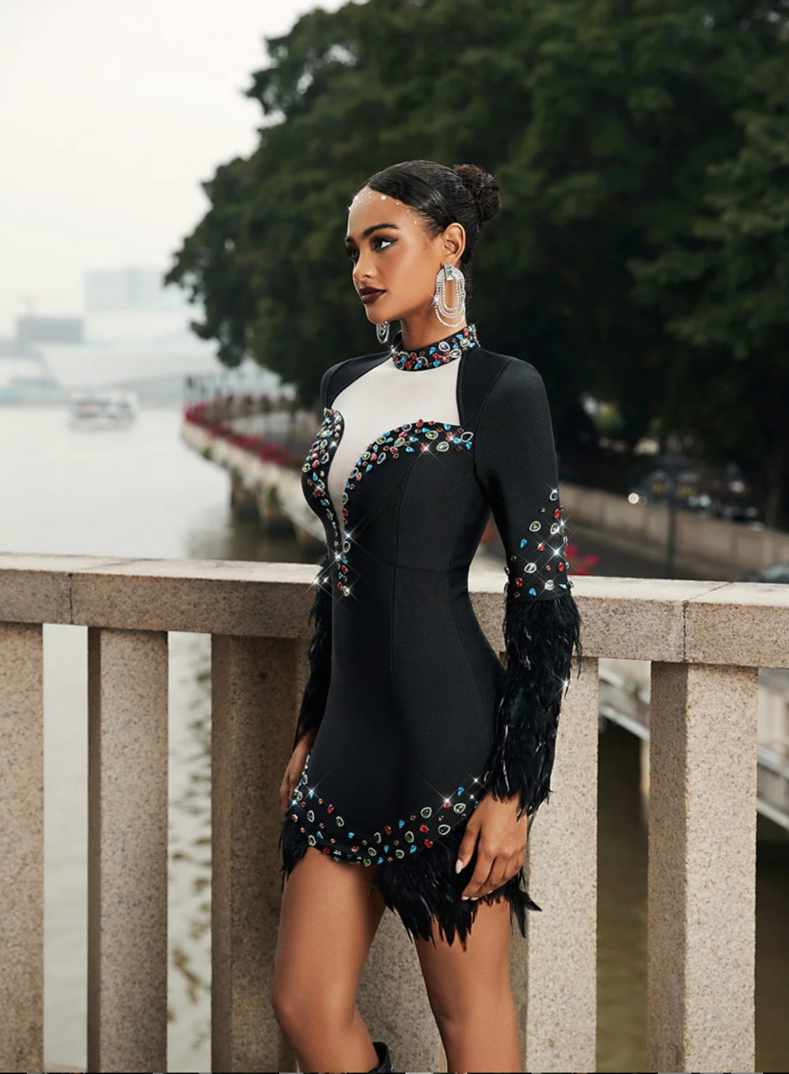 Lilly rhinestone mini dress
