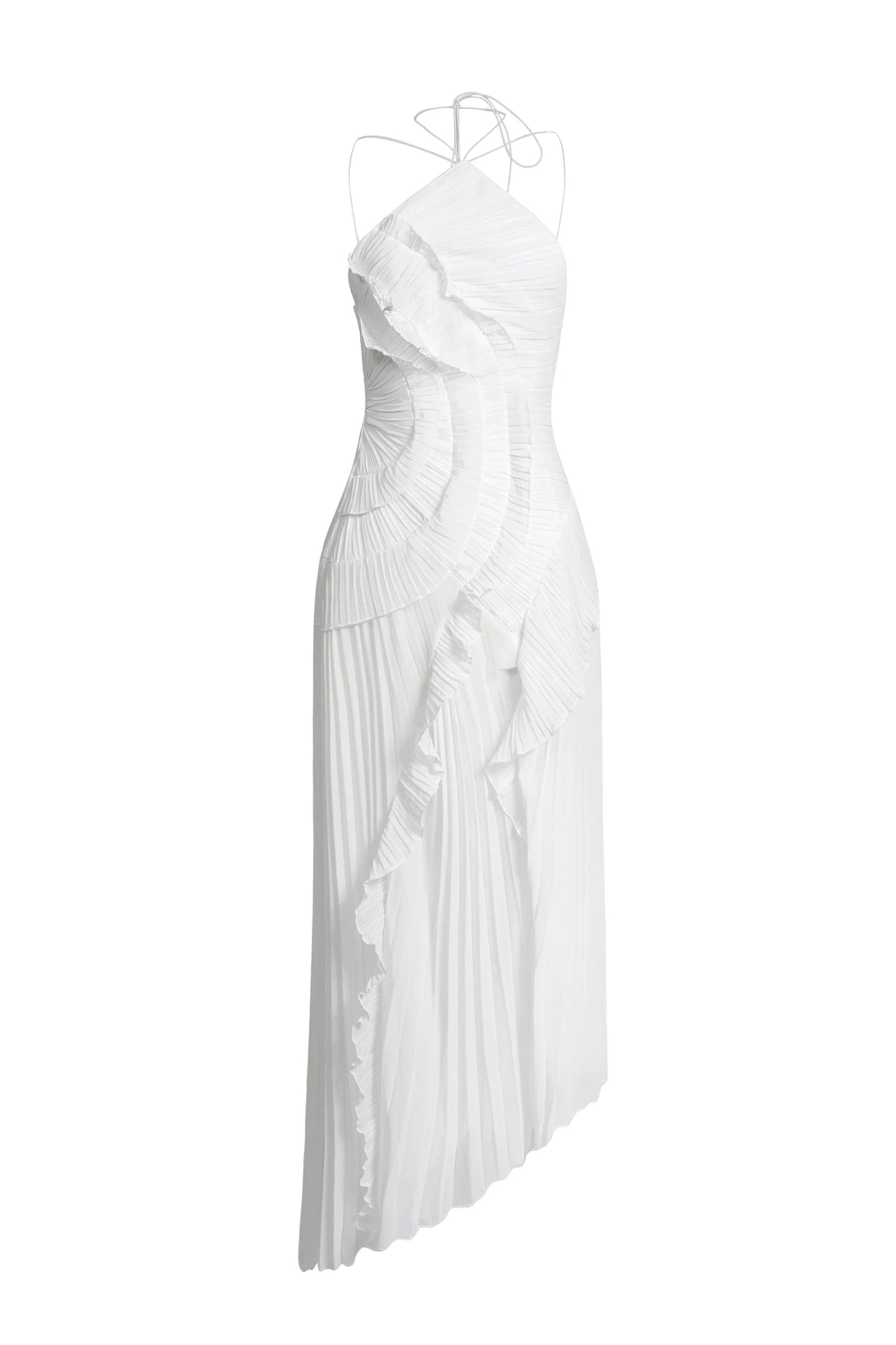 Catherine Ruffle Dress (Free Pearl Clutch)