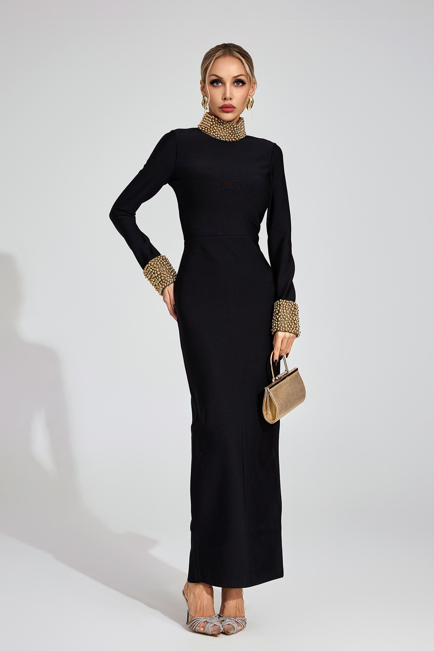 Divina Beaded Collar Gown