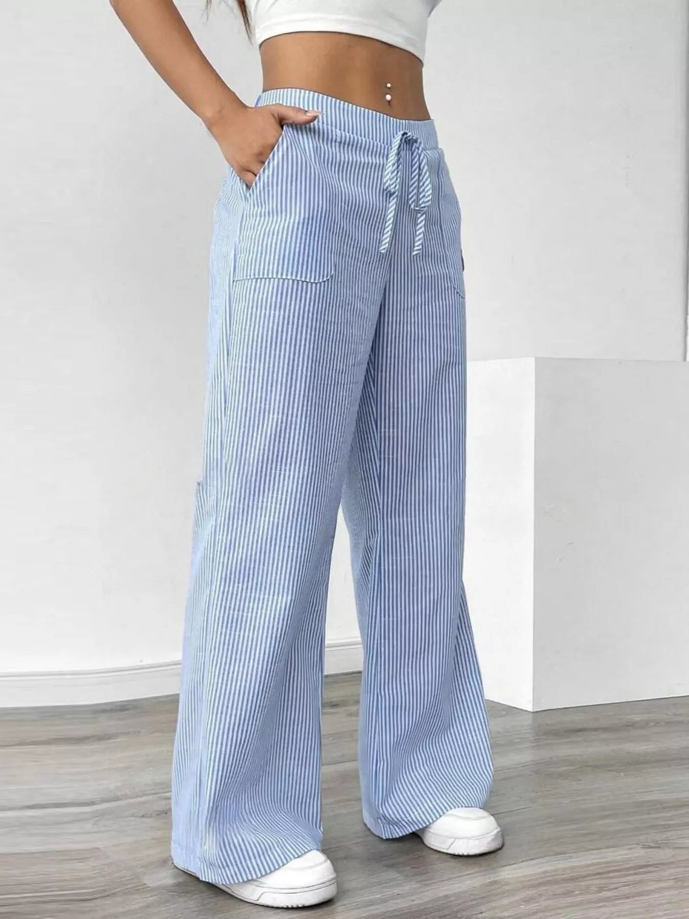 Striped Wide Leg Pants