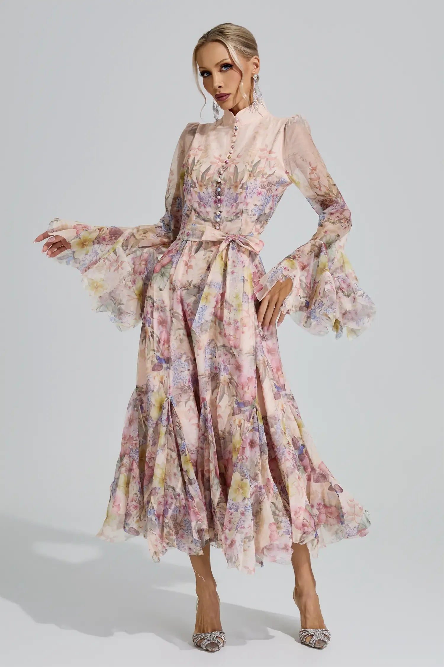 Rosalie Floral Chiffon Midi Dress