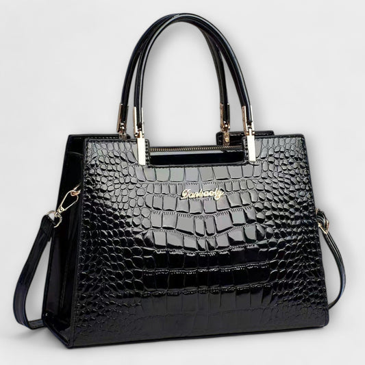 Aralune -  Shiny crocodile print handbag