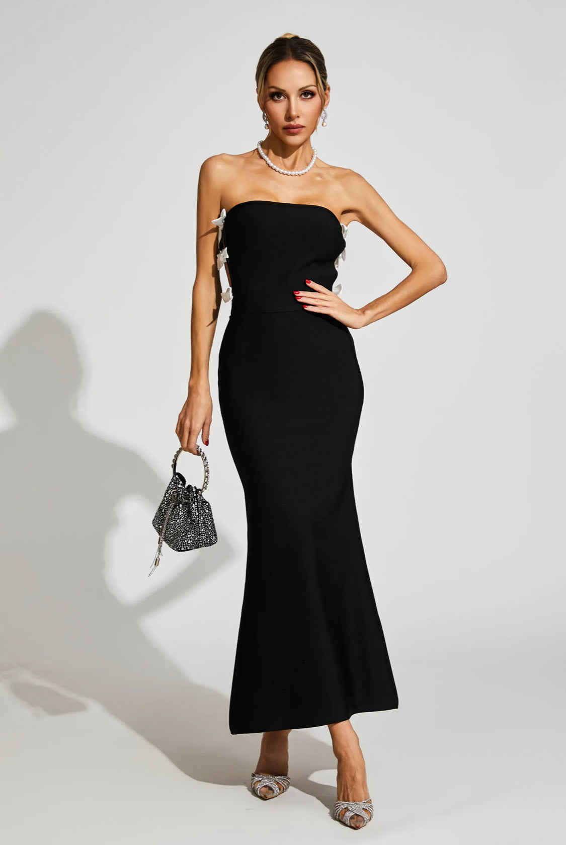 Bow tie bandage maxi dress