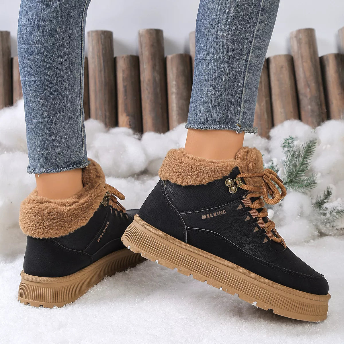 Fur-Lined Ankle Boots