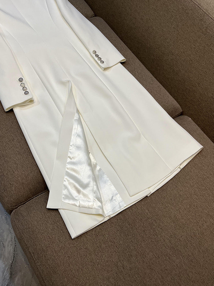 Aella white long coat