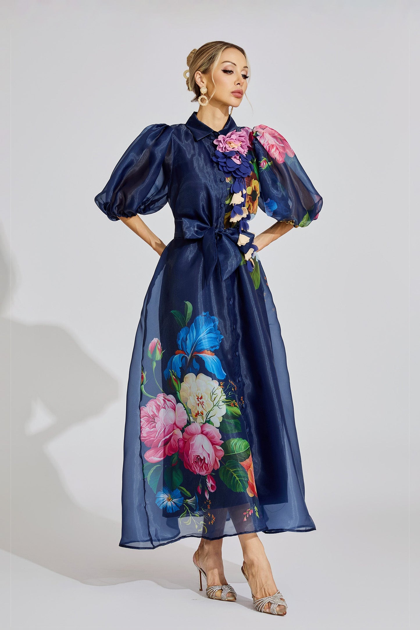 Flora Royale 3D Organza Maxi Dress