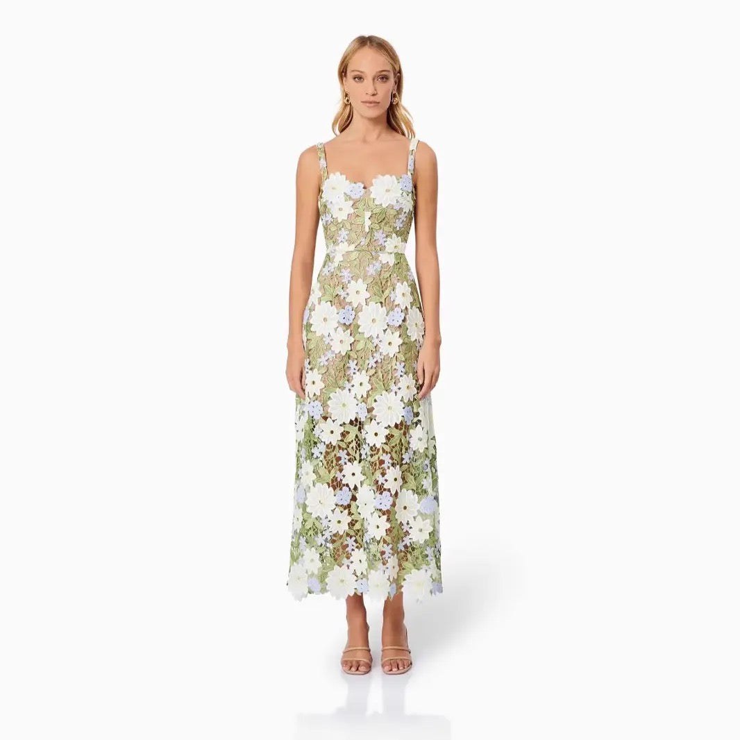 Marguerite flower Lace Dress
