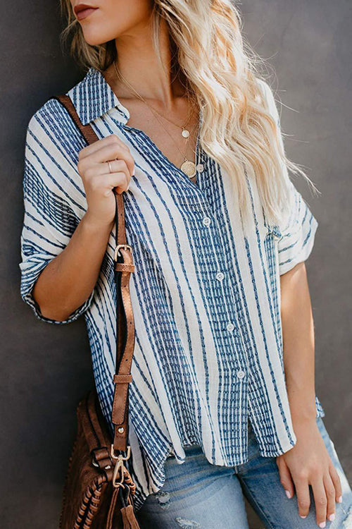 Better with You Colorful Stripe Shirt - 3 Colors Blue
