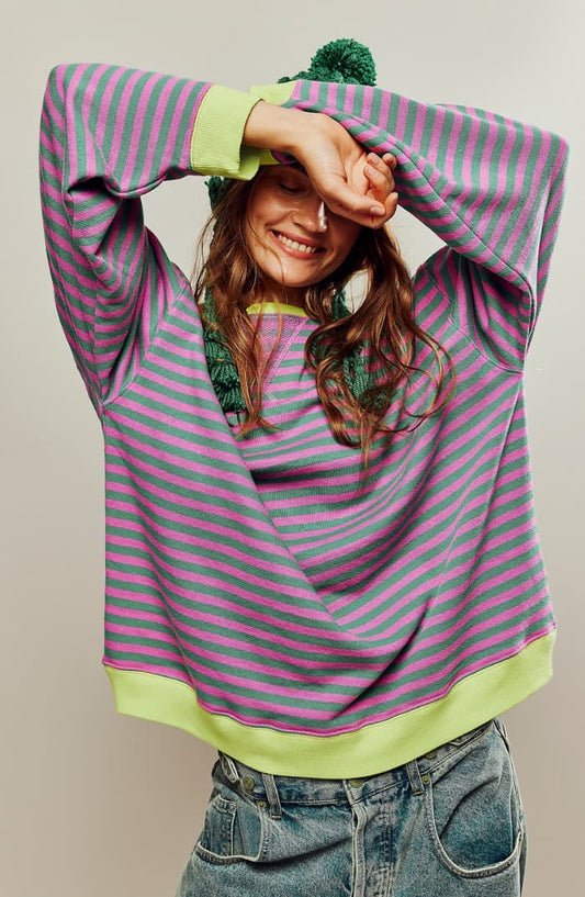 Julia | Cozy Oversized Striped Pullover