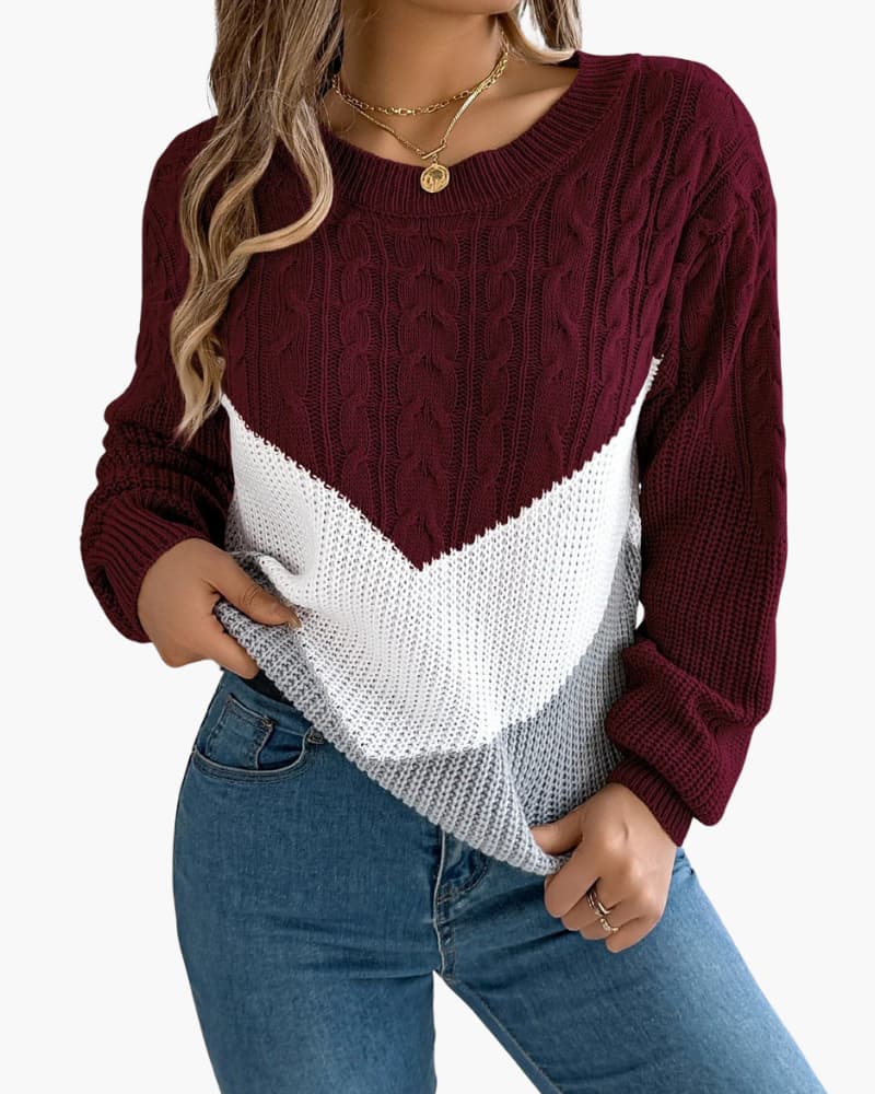 Evie | Chevron Cable-Knit Sweater