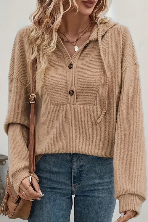 Coquette Cozy Button Knit Pullover