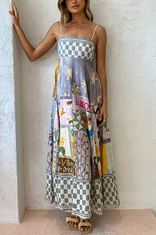 Share Your Happiness Print Maxi Dress - 9 Colors Grey