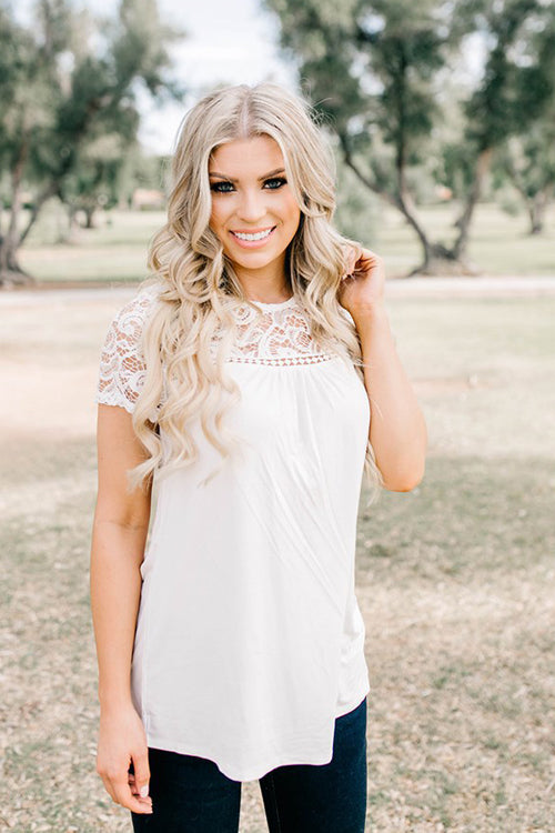Lace Embroidered Romantic Blouse - 3 Colors White
