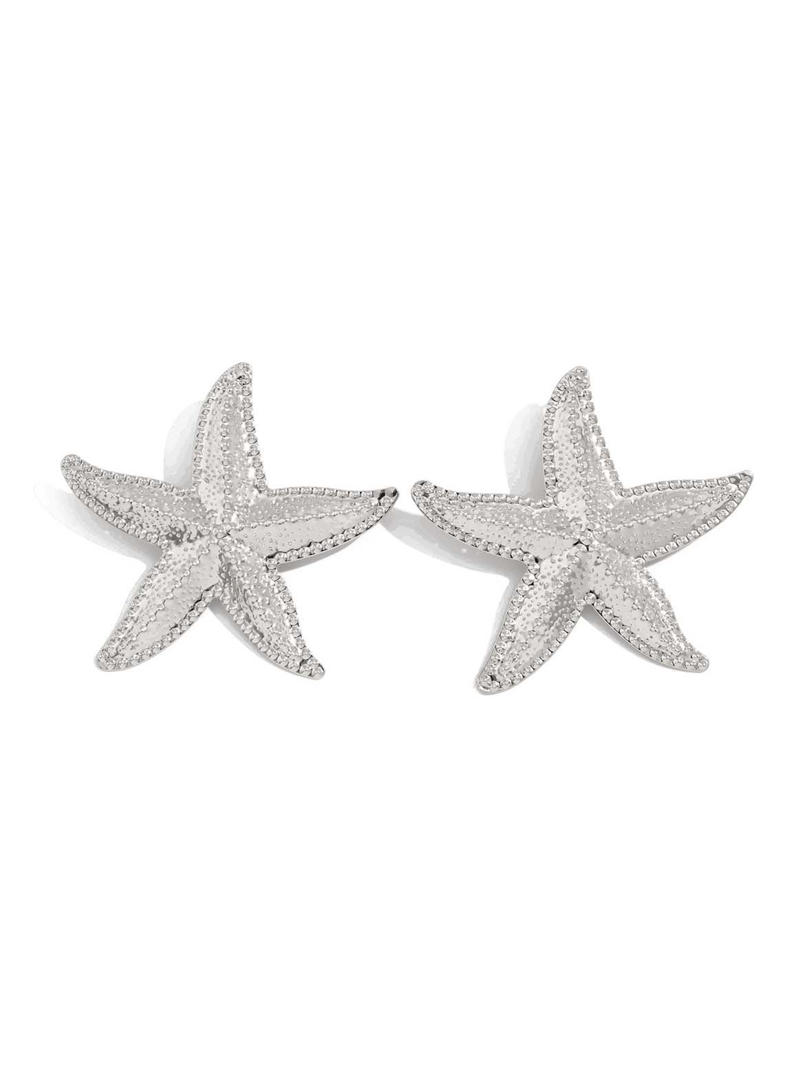 Starfish Element Earrings Silver F