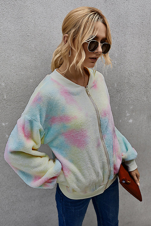 Ready For Fall Tie-Dye Fluffy Jacket - 4 Colors Cream