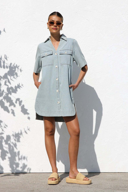 Popular Cutie Short Sleeve Denim Mini Dress
