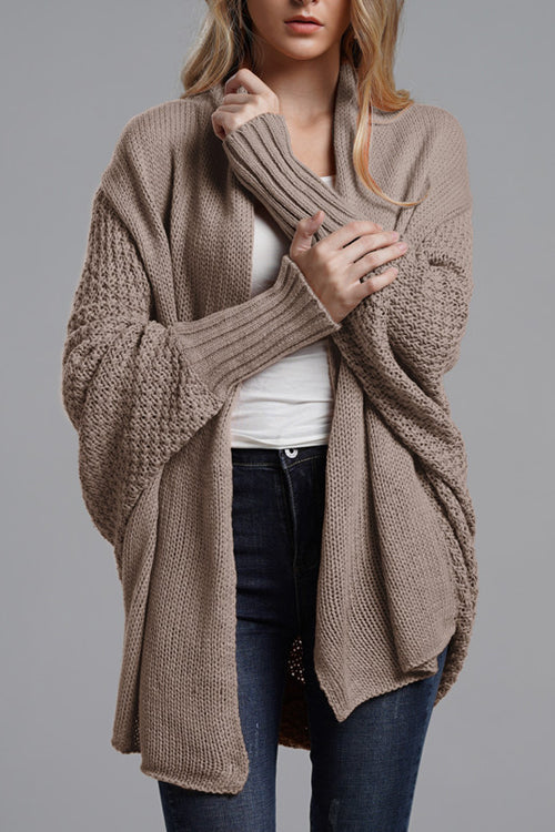 Cozy Cutie Bat-wing Sleeve Sweater Cardigan One Size Khaki