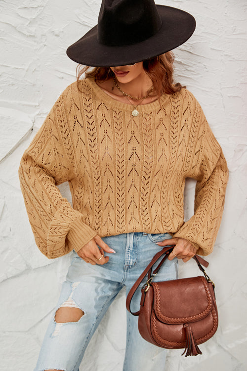 More To Love Tie-Back Knit Sweater - 2 Colors Khaki