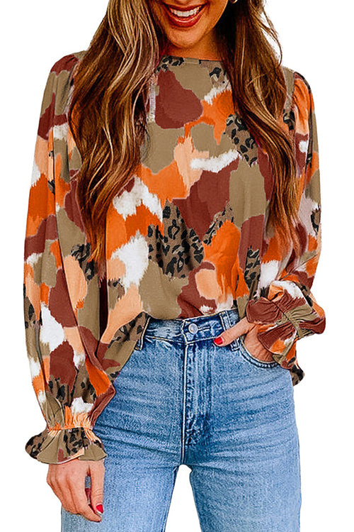 Under The Lights Boho Printed Top - 4 Colors Brown