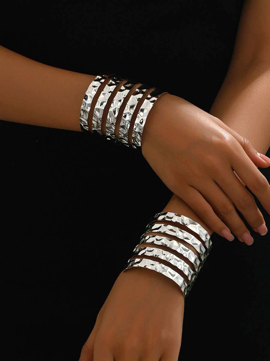 Minimalist Multi-layered Bracelet Silver F