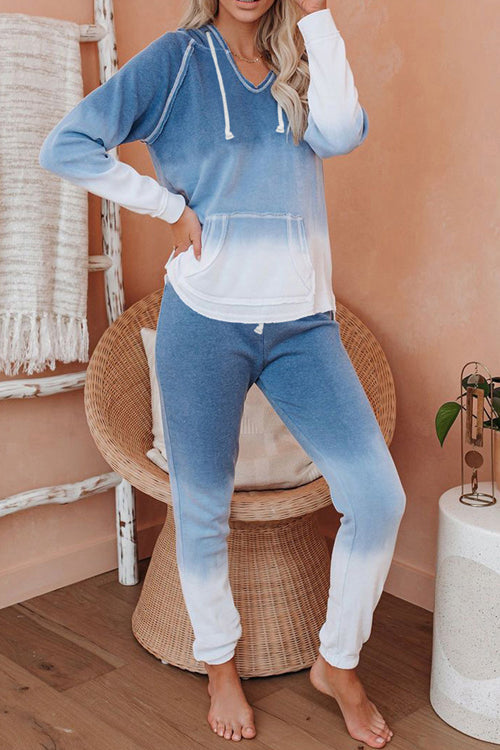 Sweet Sunrise Tie-Dye Long Sleeve Suit - 4 Colors Blue