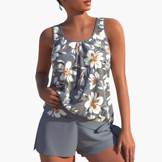 Floral Two-Piece Tankini Set for Women - Comfortable Summer