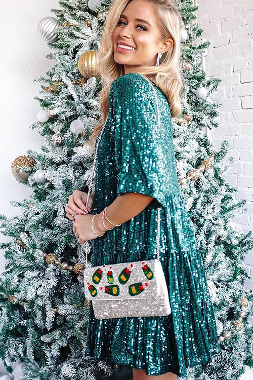 Beautiful Evenings Sequins Mini Dress - 10 Colors Green