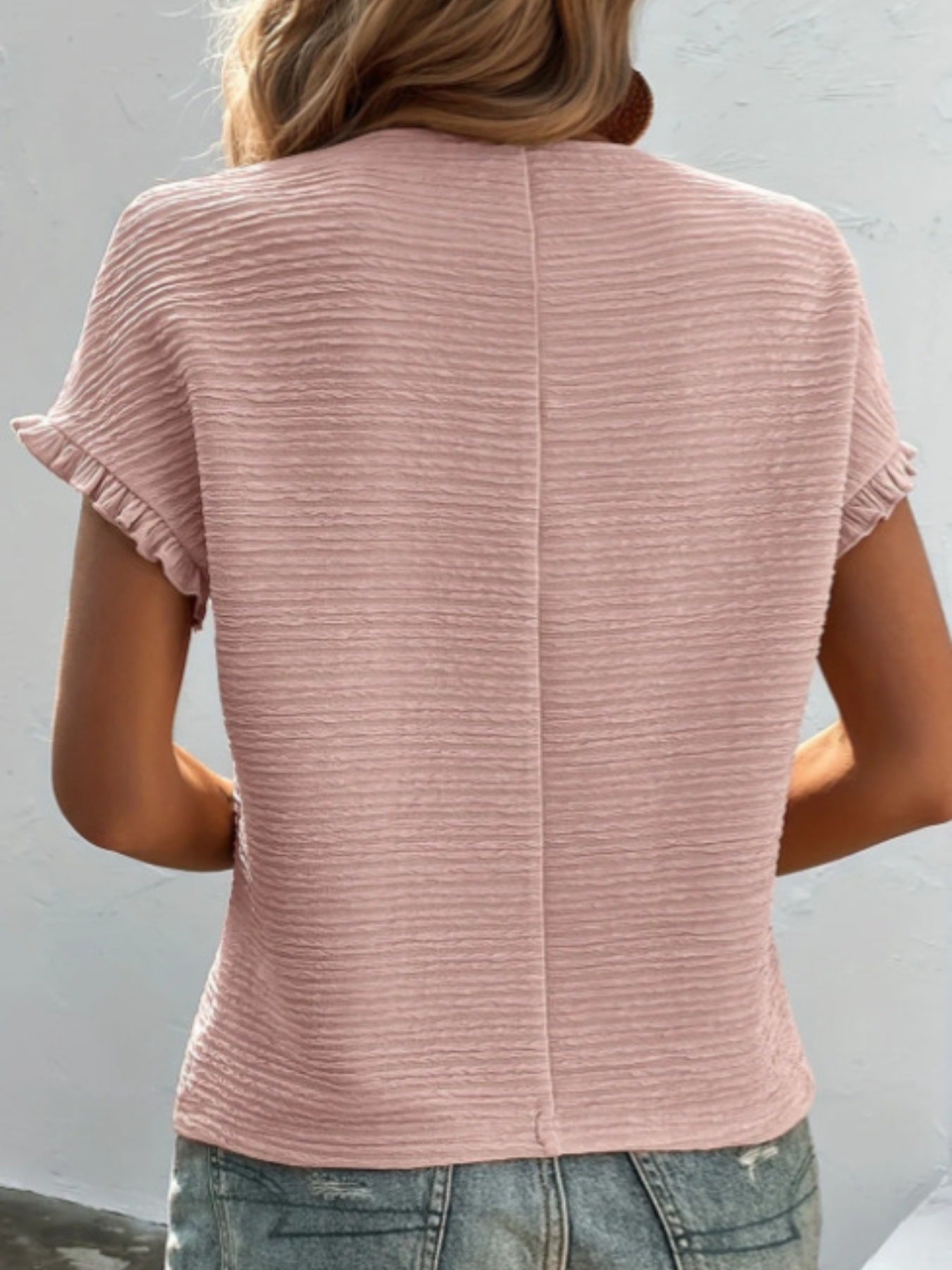 Textured Round Neck Blouse