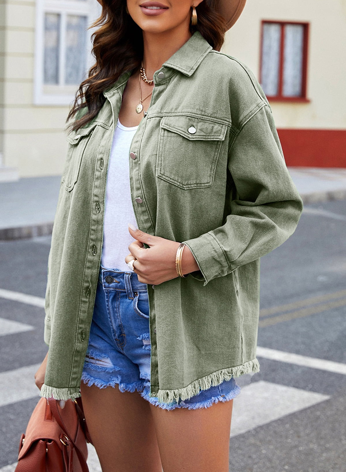 Women's Casual Denim Button Down Distressed Jacket(BUY 2 10% OFF)