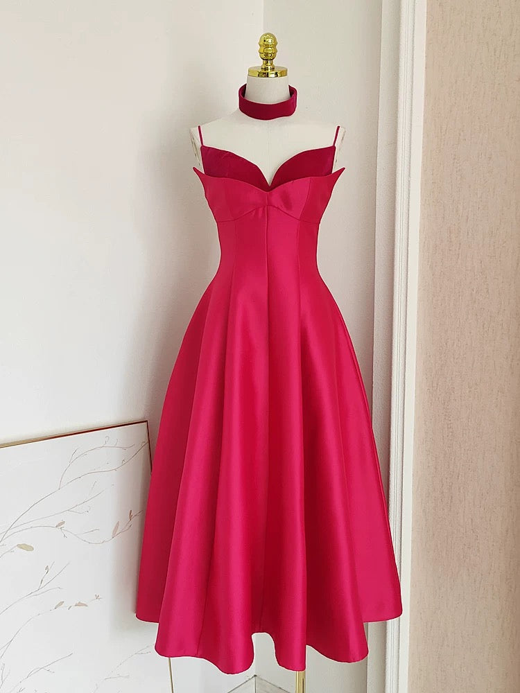Rosalie Satin Choker Midi Dress