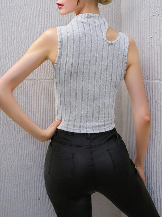 Cutout Ribbed Knit Tank