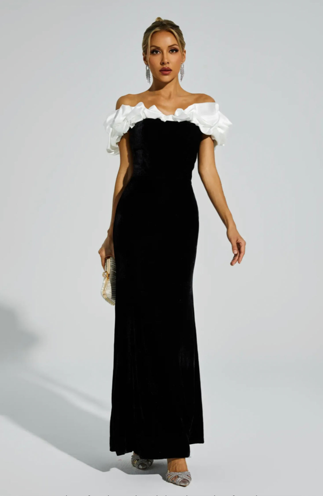 Angel velvet off shoulder maxi dress XXL