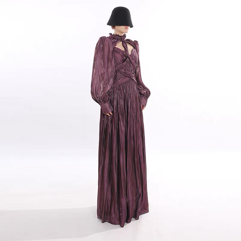 Vespera Pleated Maxi Dress