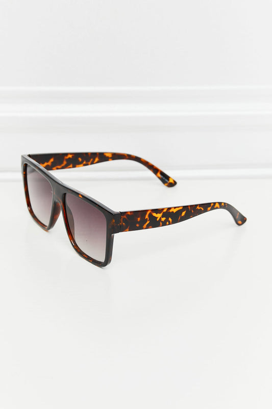 Tortoiseshell Square Full Rim Sunglasses Tangerine One Size