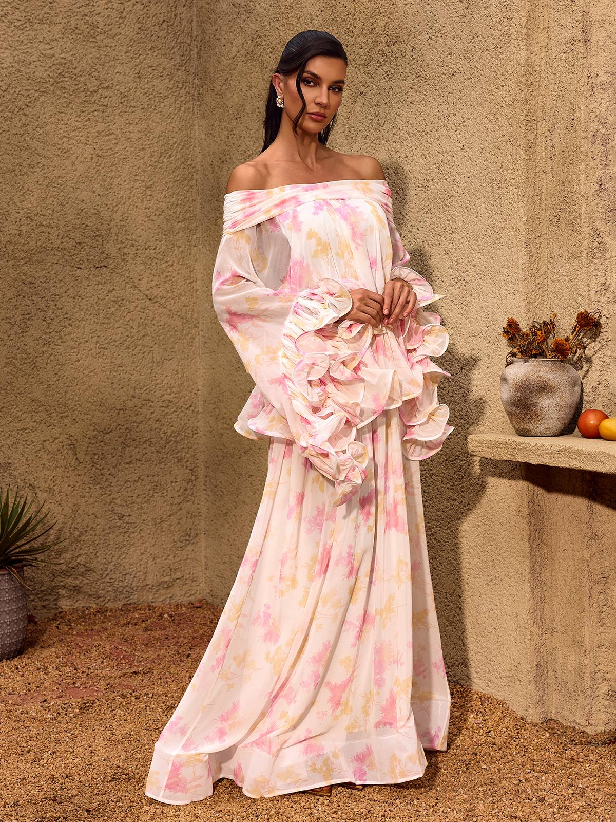 Rosalie Off-Shoulder Ruffle Maxi Dress