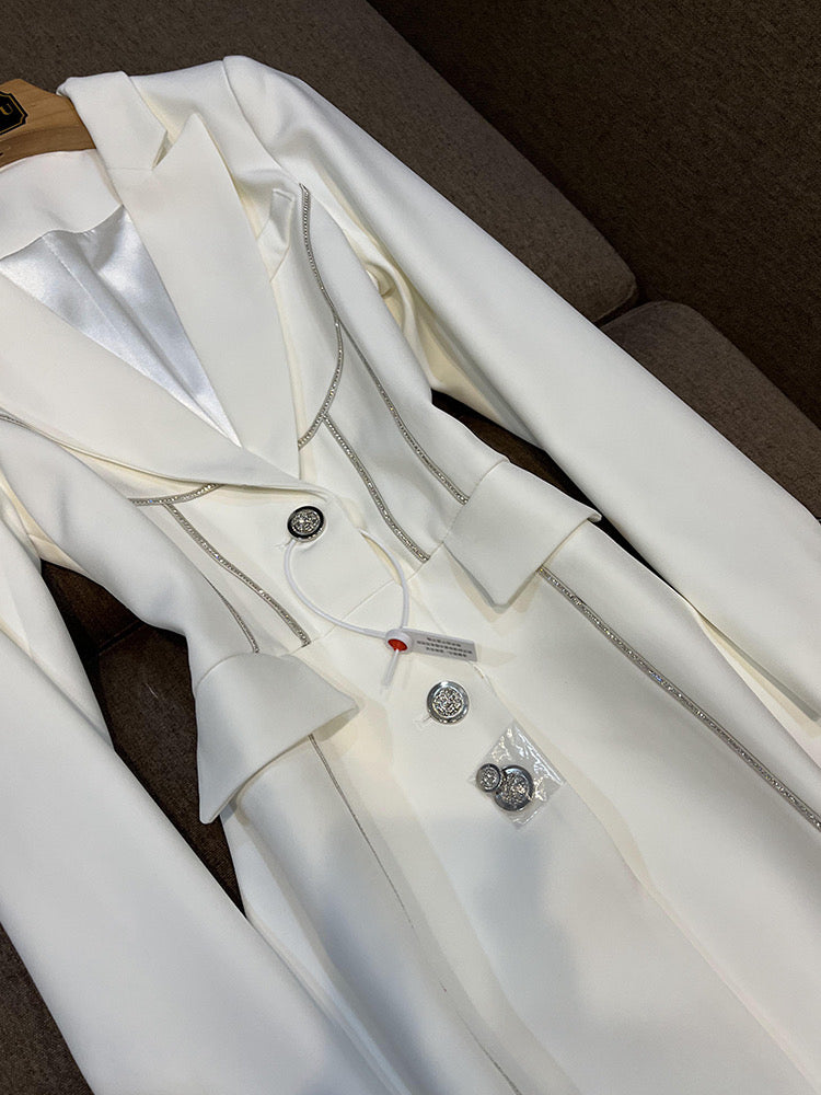 Aella white long coat