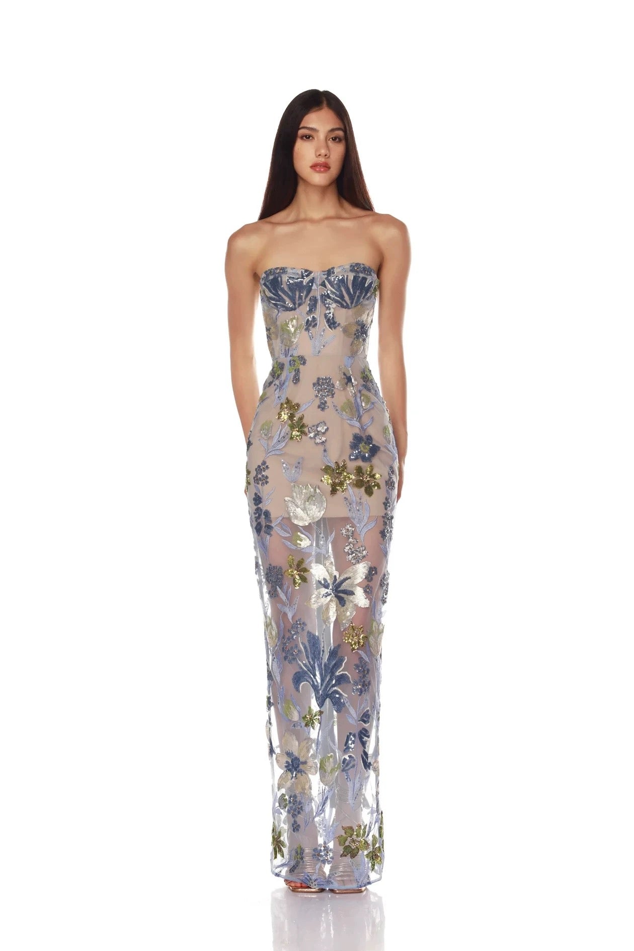 Celestia Bloom Strapless Gown