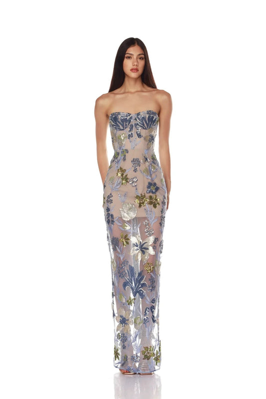 Celestia Bloom Strapless Gown