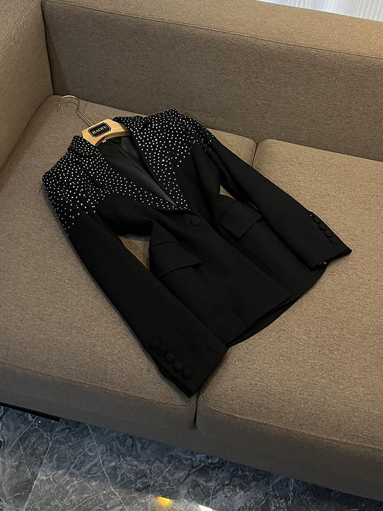 Gina black blazer/skirt set
